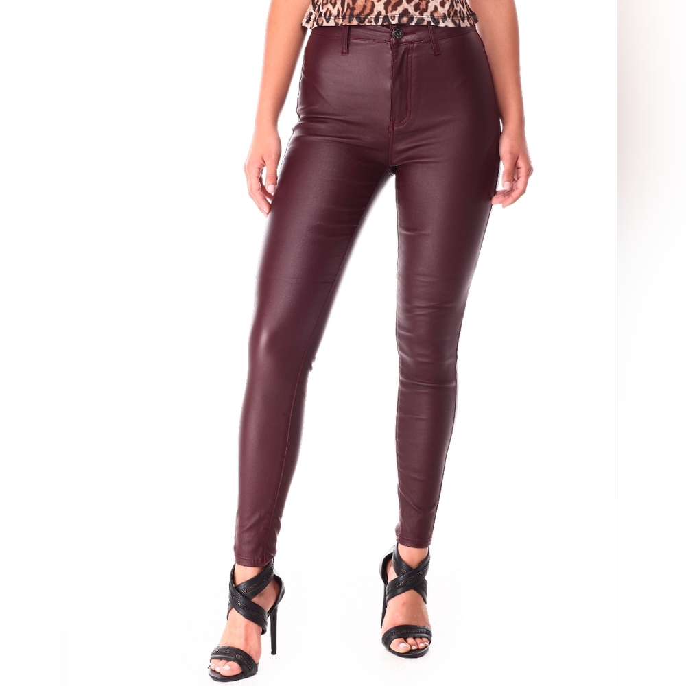 High Waist Skinny Coated Jean